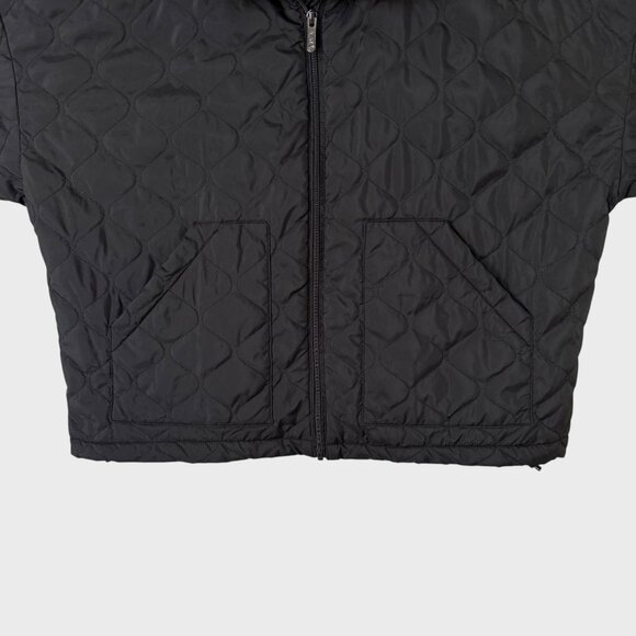 Zella Zip-Up Quilted Bomber Jacket Black Women's Medium Mock Neck Long-Sleeve - Picture 6 of 14